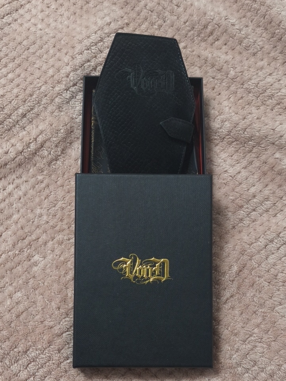 Kat Von D Black Coffin Wallet with Gold Logo